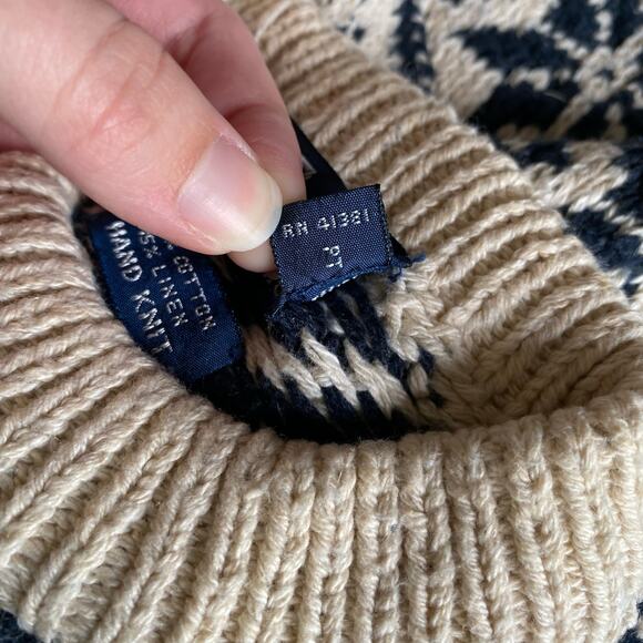 Polo by Ralph Lauren Vintage 90’s‎ Nordic Print Hand knit Sweater Size M - Picture 6 of 7